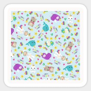 Wannabe Unicorn Caticorn Narwhal Llamacorn Neck Gaiter Sticker